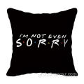 Digital Print Couple Cushion Cover Black Letters Printed Customized Cushion Cover Supplier